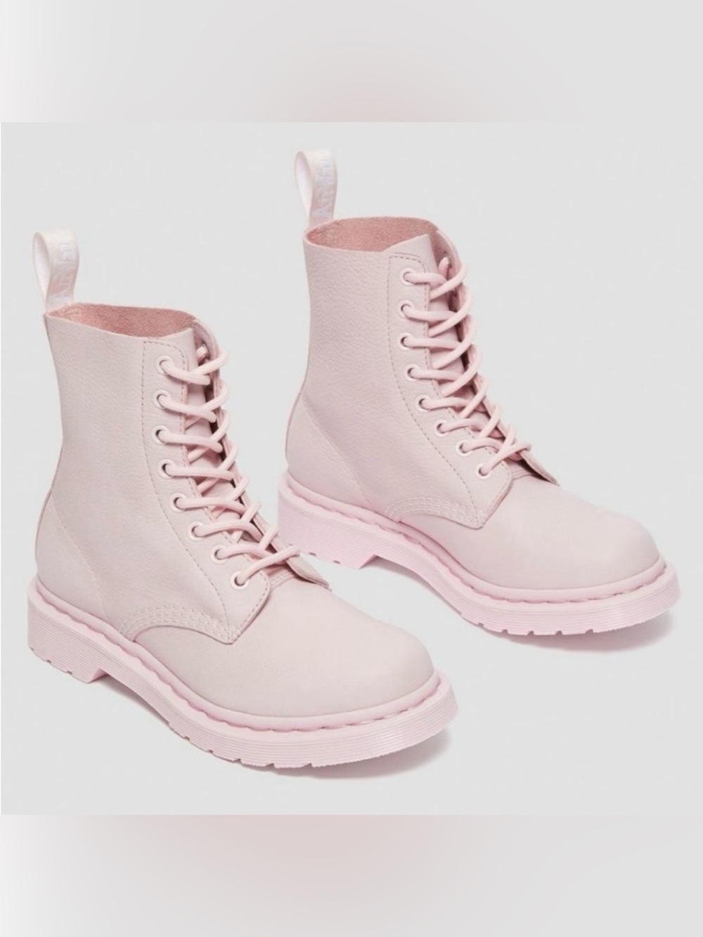 Dr. Martens Women's Light Pink Lace-Up Combat Boots